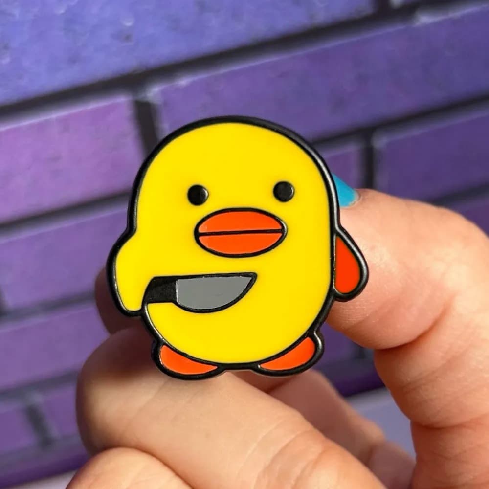 Pin Broche Pato Psicopato Halloween Broches para Mochila Presente Criativo Barato Pins de Metal