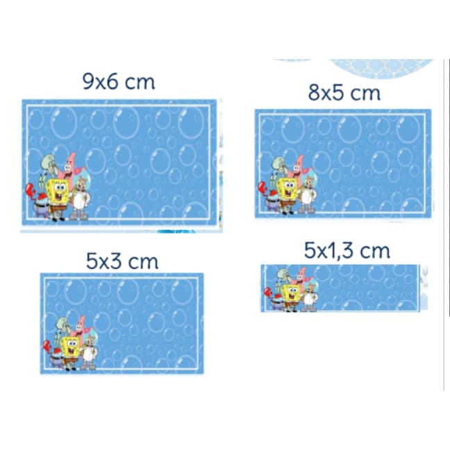 ETIQUETAS ADESIVA ESCOLARES BOB ESPONJA
