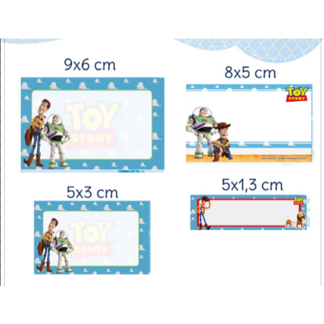 ETIQUETAS ADESIVA ESCOLARES TOY STORY