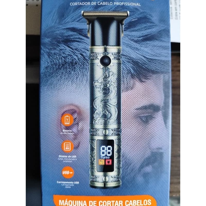 Máquina de Cortar Cabelo e Barba LED - Ergonômica, Motor Silencioso e Compacta