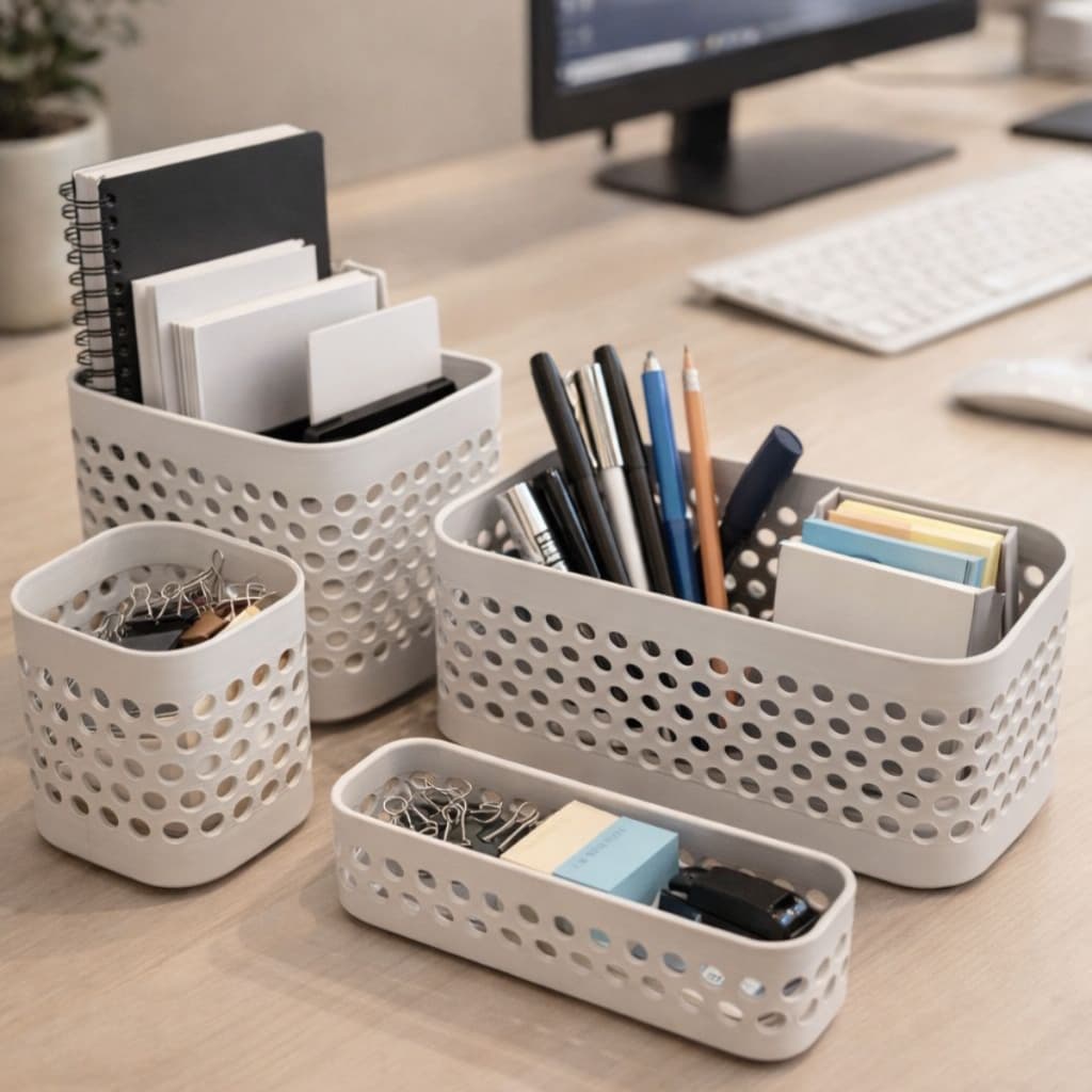 Kit Caixas Organizadoras Multiuso | Organização Moderna para Escritório, Casa e Home Office