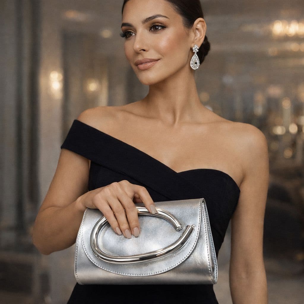 Bolsa Festa Feminina Dourada Luxuosa Estilo Grife