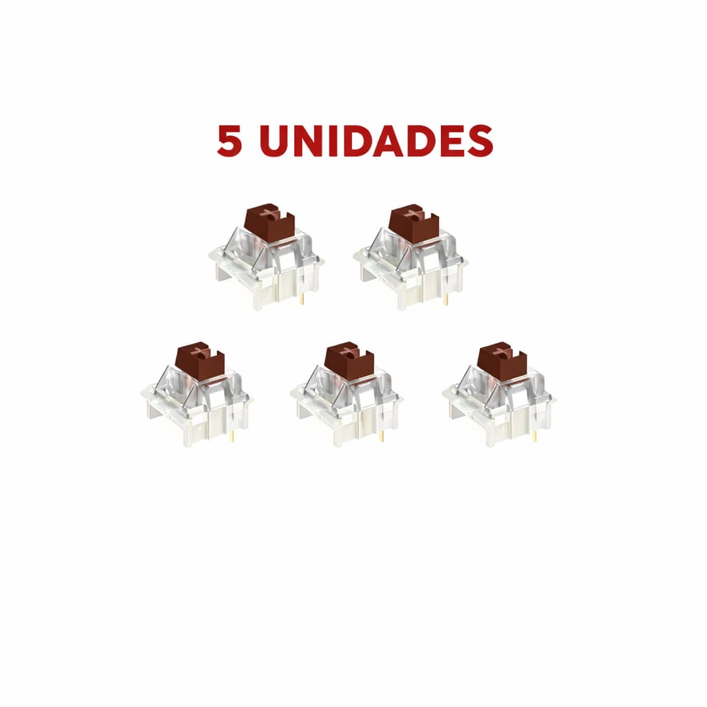 Kit 5 Switches Outemu Marrom Tátil para Teclado Mecânico