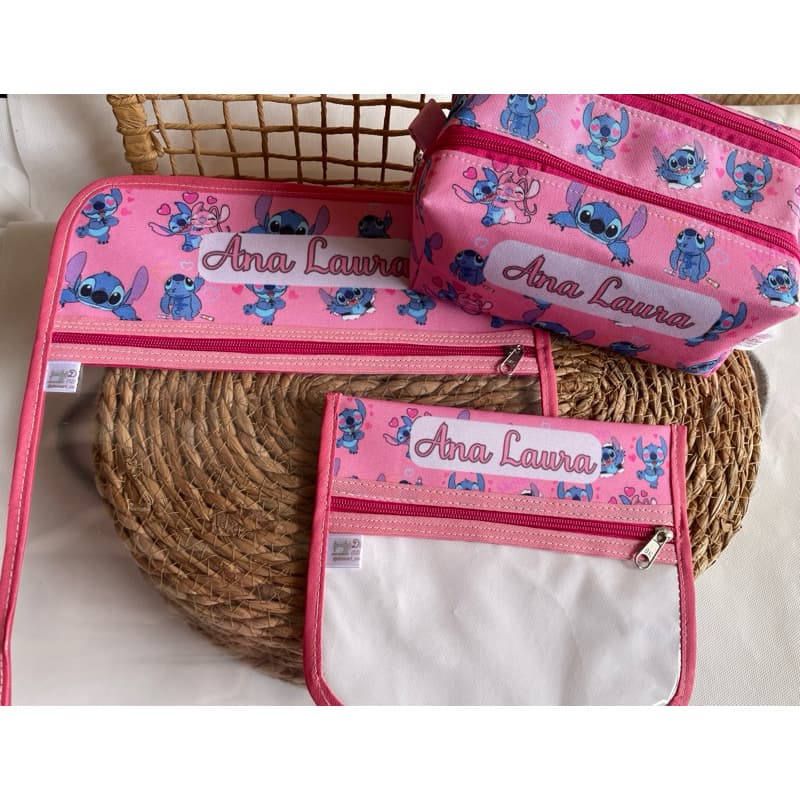 kit 3 peças, estojo duplo , necessaire higiene e necessaire roupa