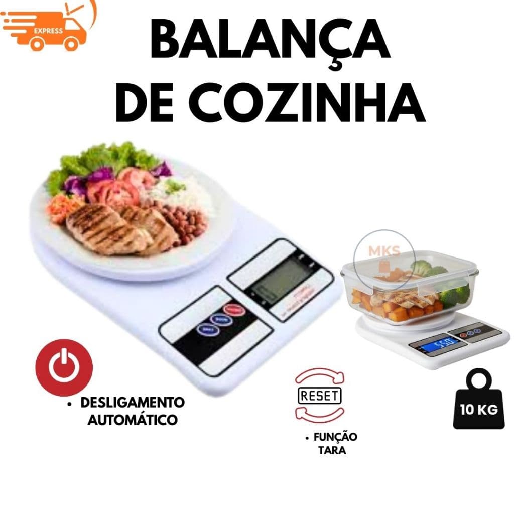 Balança Digital de Precisão 10KG  – Pesagem Exata, Comida, Cozinha, Remédios Marmitas Uso Profissional Doméstico