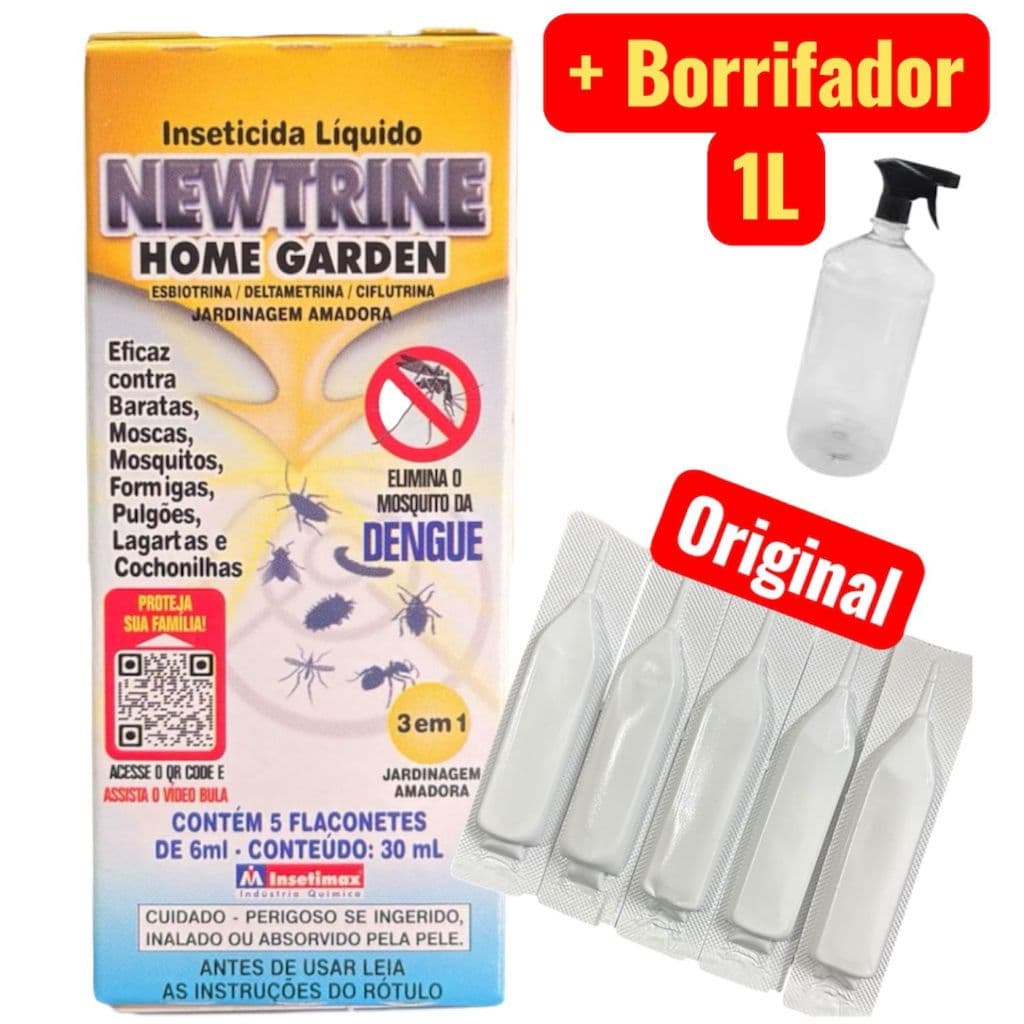 Kit Newtrine Original Controle de Pragas e Insetos + Borrifador | Alta Eficiência