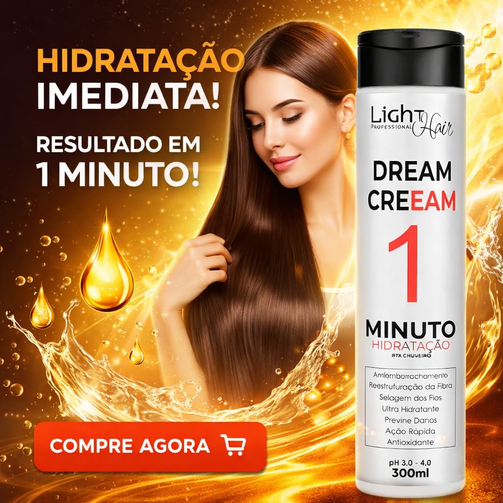Hidratação e Reconstrução 1 Minuto Dream Creeam Btx de Chuveiro de 300ml - Light Hair Desmaia Cabelo