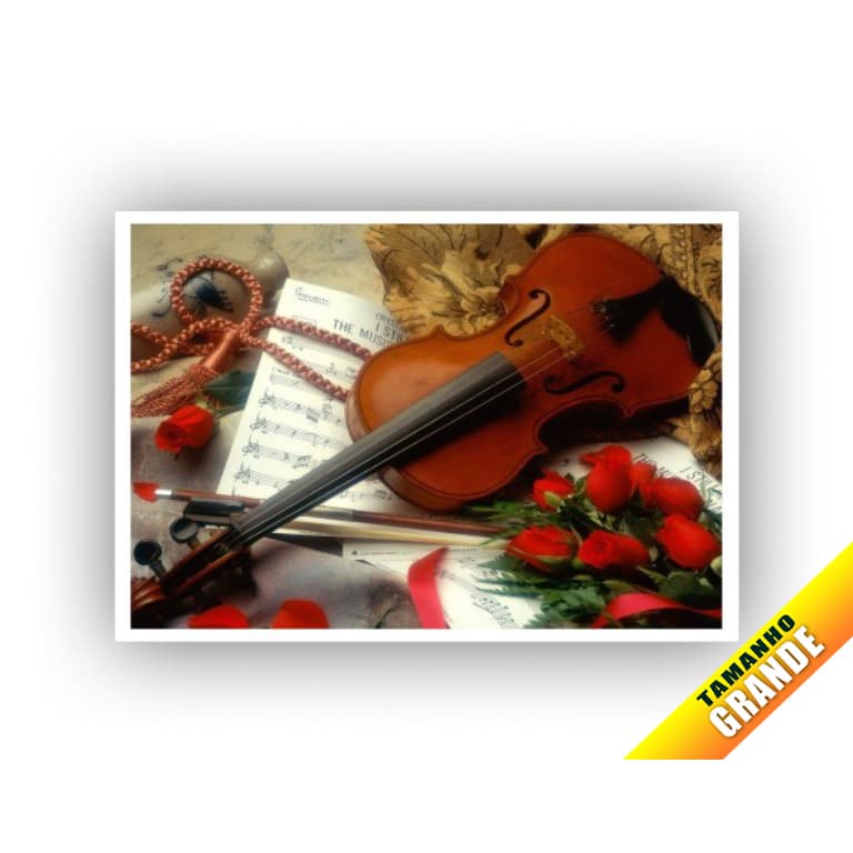Papel Arroz Violino Musica para Bolo grande 30x40cm de 7kg