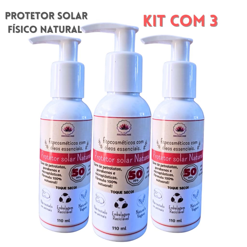 KIT 3 PROTETOR SOLAR NATURAL