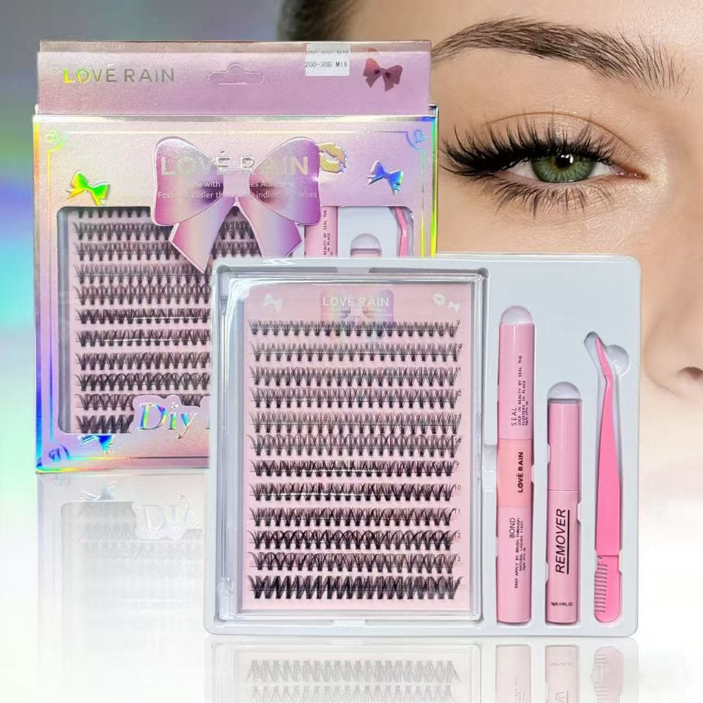 Kit Completo de Cílios Postizos DIY | 10D-40D ,9-14mm Mix | Com Cola, Removedor e Pinça