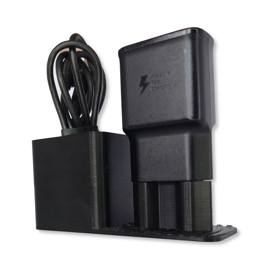 Organizador Suporte Base Para Carregador E Cabo Celular Smartphone Mesa 3D Premium