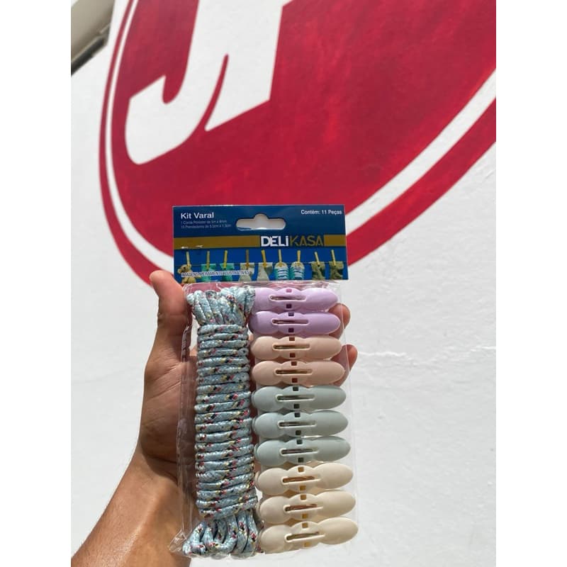 Kit Varal ( Corda e 10 Prendedores )