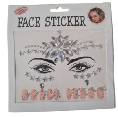 Face Sticker Glam Crystal – Adesivo Facial com Pedrarias para Festas e Eventos
