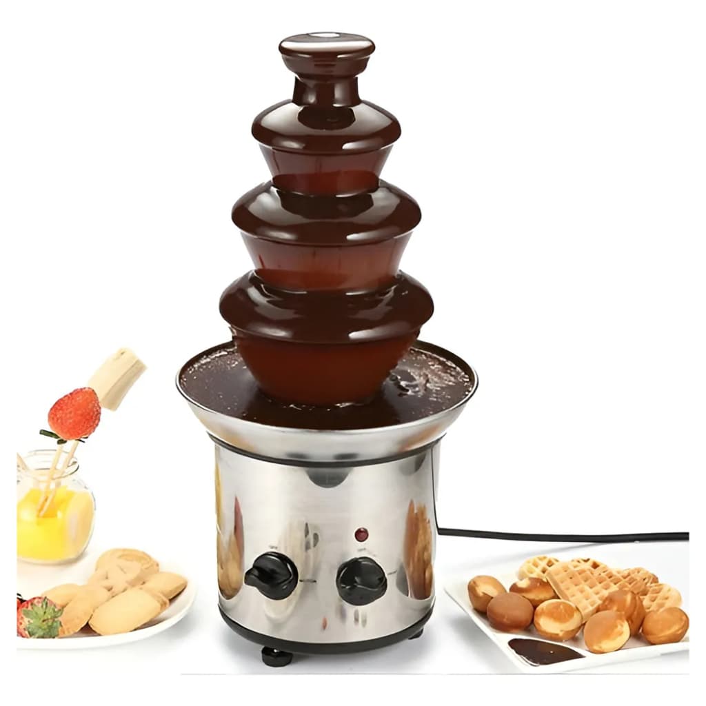 Maquina Cascata Fonte De Chocolate 4 Andares Cor Prata 220V