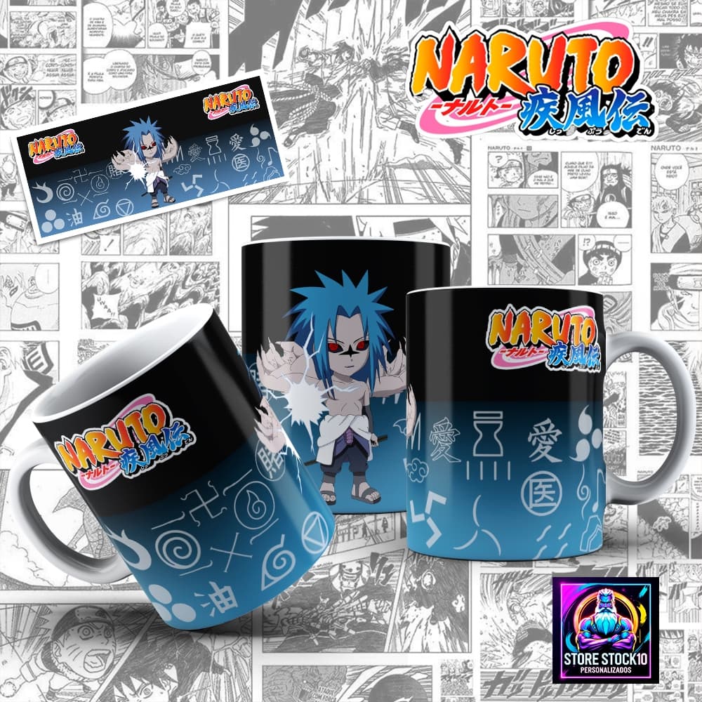 Caneca Sasuke Stage 2 325ml Anime Estampa Personalizada