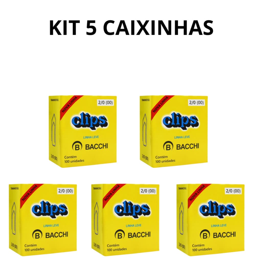 CLIPS DE PAPEL PARA ESCRITÓRIO 2/0 (00) GALVANIZADO CAIXINHAS COM 100
