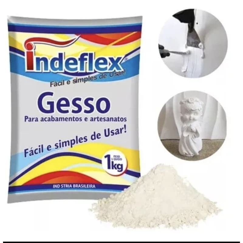 1 KILO GESSO PARA  Artesanato pequenos reparos residenciais tapa furos parede secagem  rapida