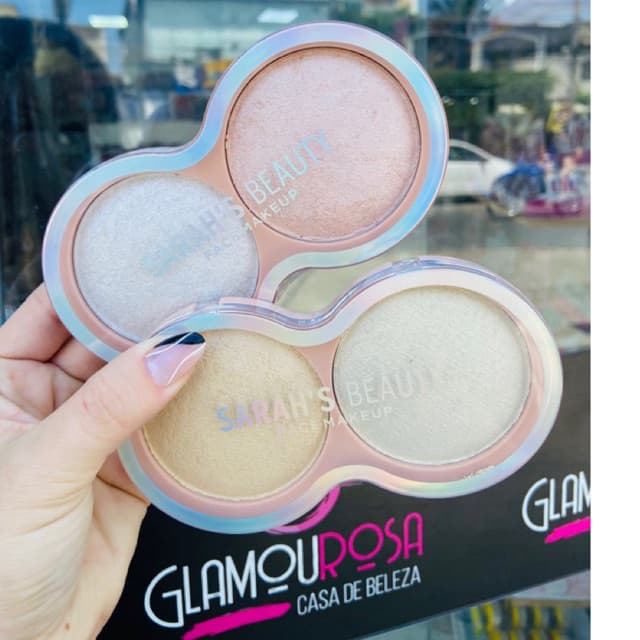 Paleta de Iluminador duo brilho sarah beauty