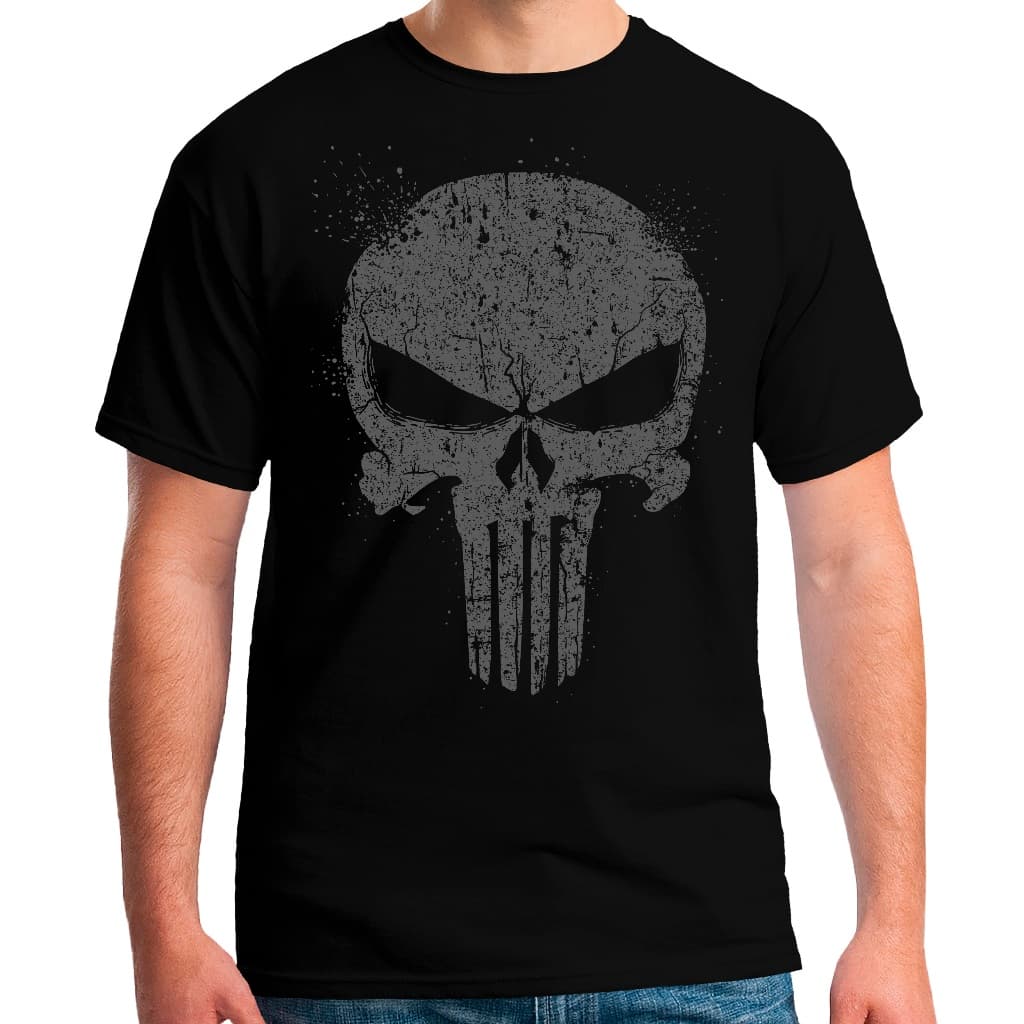 Camiseta Roupa Masculina estampa Caveira Militar 100% algodão