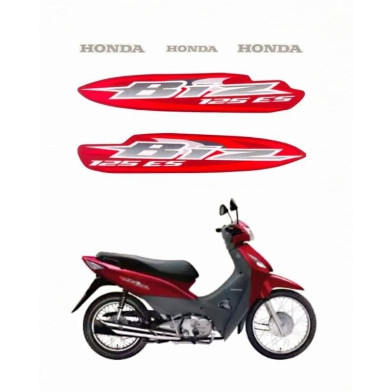 KIT FAIXA ADESIVO JOGO COMPLETO BIZ 125 2008 VERMELHA