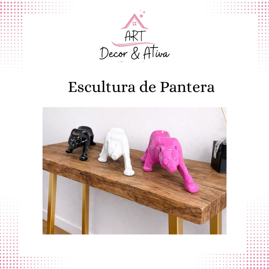 Escultura de Pantera - Cerâmica