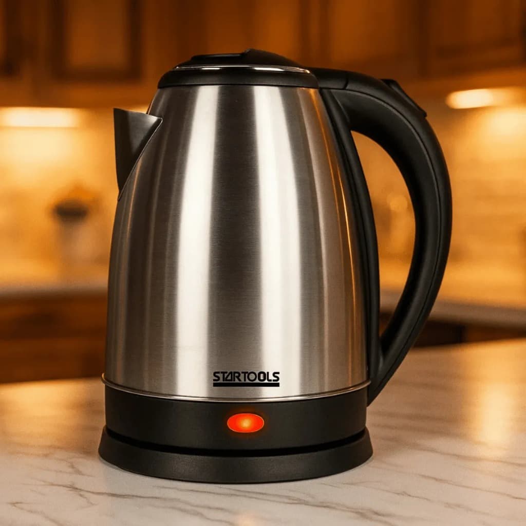 Chaleira Elétrica Inox 2L Ferve Rápido Café, Chá e Água Quente Desligamento Automático 220/110v
