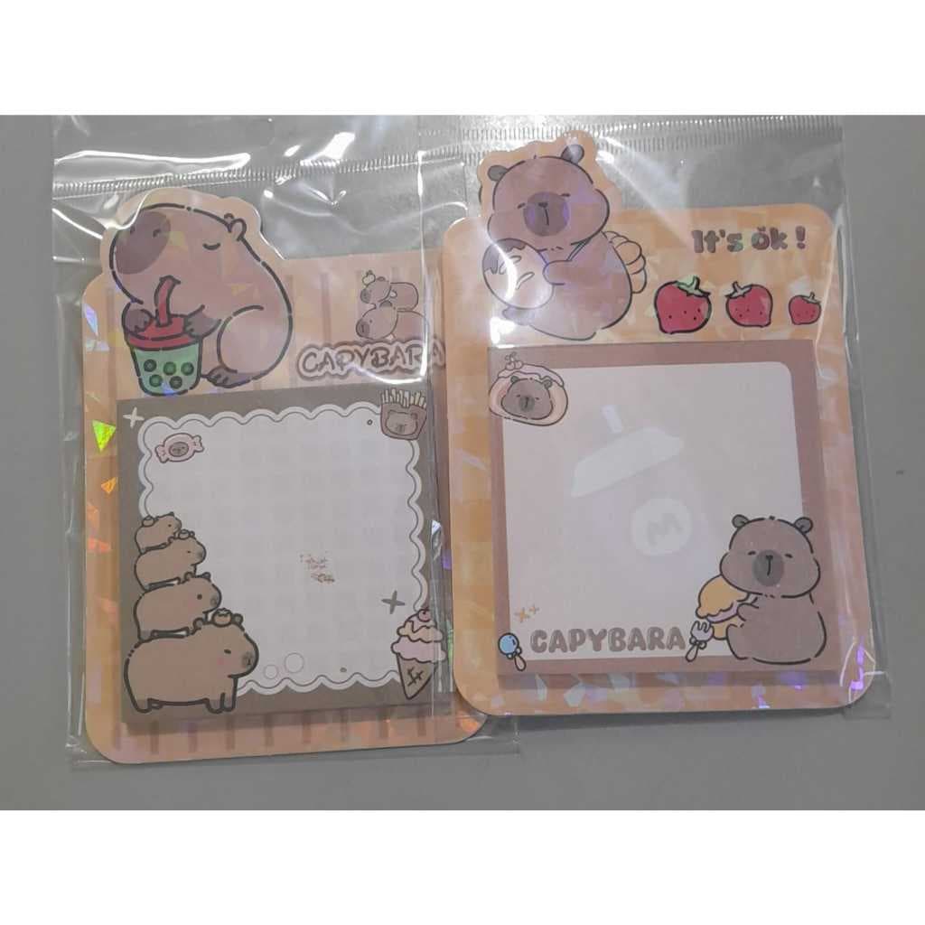 Bloco adesivo/ Post-it Capybara, Capivara Fofa Papelaria Criativa Modelos Sortidos
