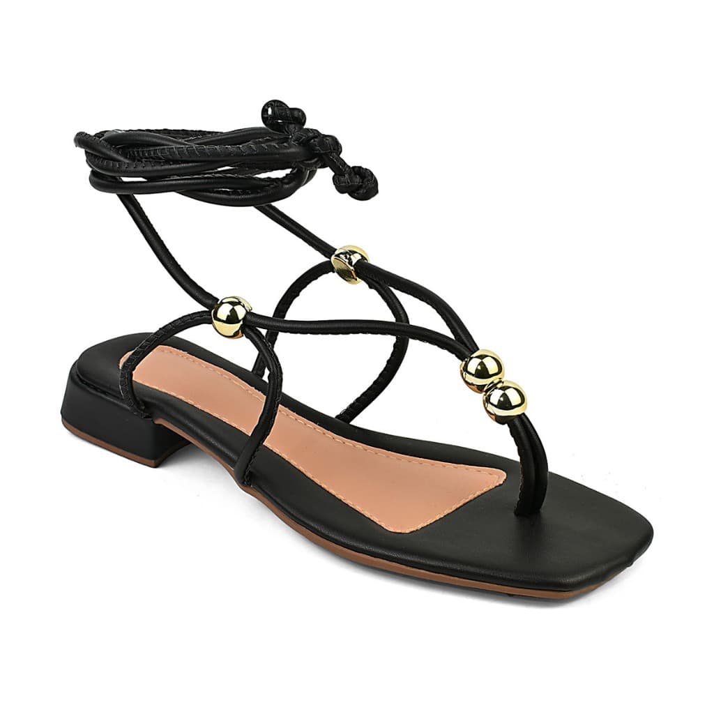 Sandalia Gladiadora Salto Baixo na Moda Confortavel