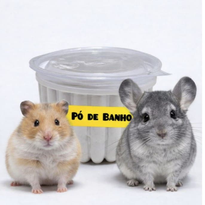 Pó de Banho a Seco para Roedores Chinchila, Hamster