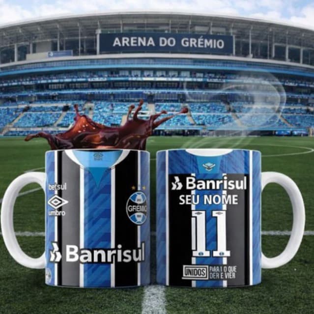 Caneca Time de Futebol Grêmio 325ml Personalizável