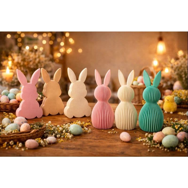 Kit de Páscoa Trio ou Quarteto Cenário Decoração Coelhos Minimalista Decorativo Moderno Elegante