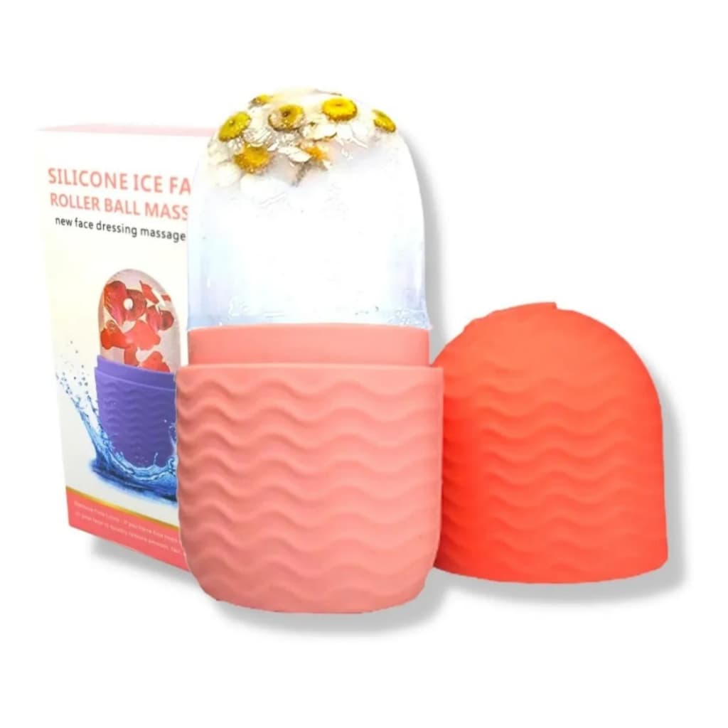 Massageador de gelo para o rosto em Silicone Cores variadas