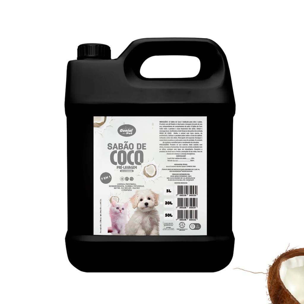 Sabão de Coco Pré Lavagem para Cães e Gatos
