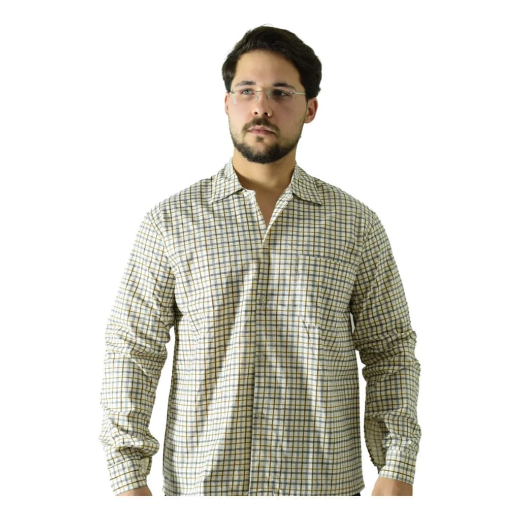 Kit Com 2 Camisas Xadrez De Algodão Para Trabalho
