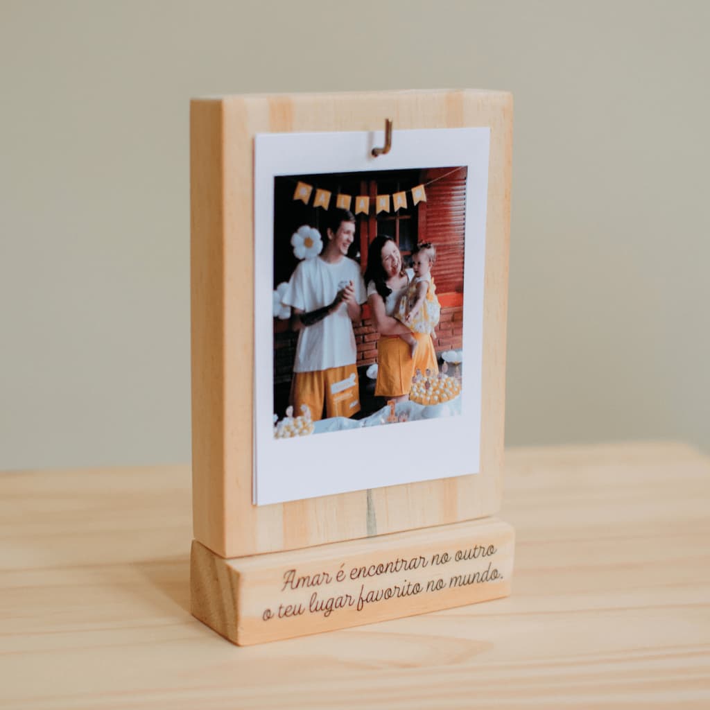 Porta Retrato Personalizado (Frase em Adesivo) - Incluso 2 ou 4 Fotos Impressas Presente Dia Dos Pais