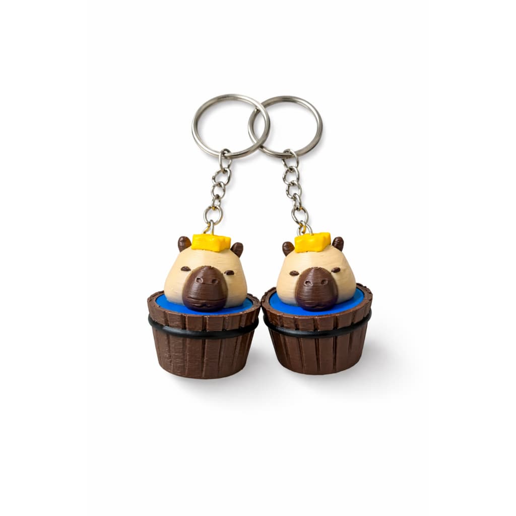 Chaveiro Capivara Fofa no Barril – Miniatura Decorativa 3D