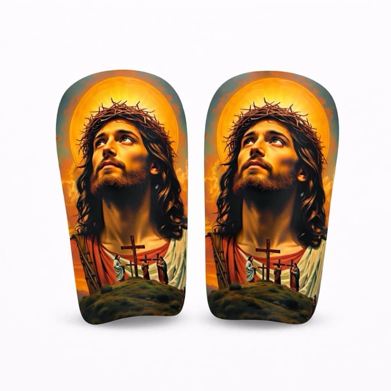 Caneleira Personalizada Futebol Futsal Society Jesus Cristo