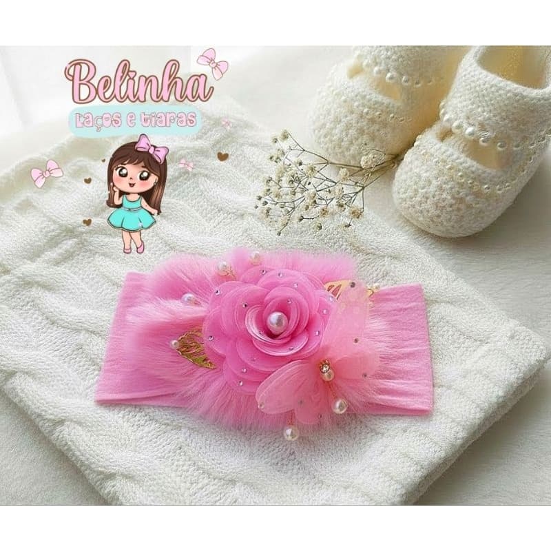 Faixinha para Bebê Rosa de Luxo