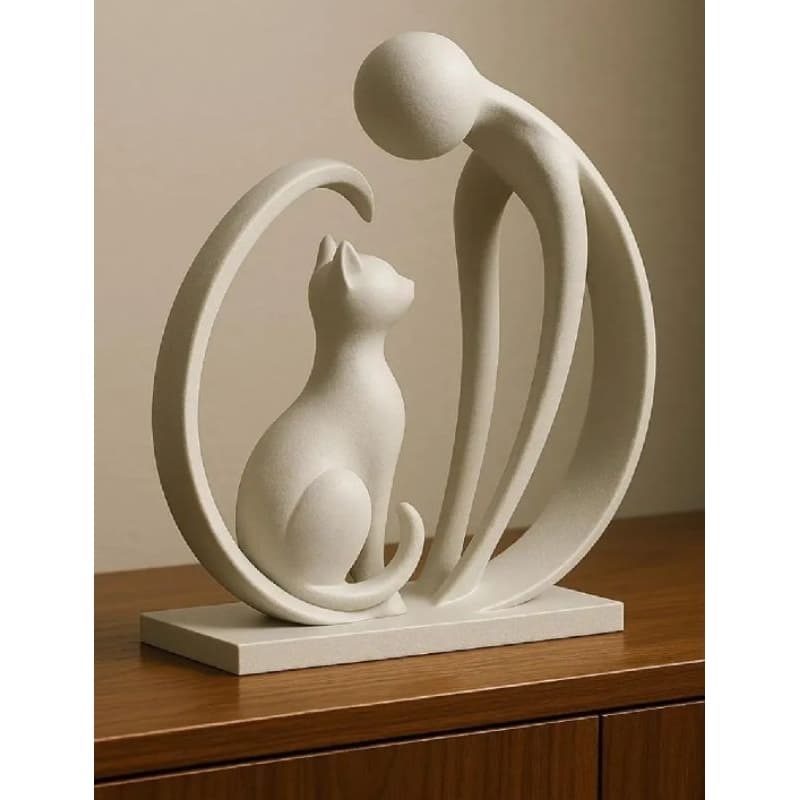 Escultura Decorativa Gato humano vínculo silêncioso  Enfeite de Estante Mesa Escritório Decoração Casa Moderna