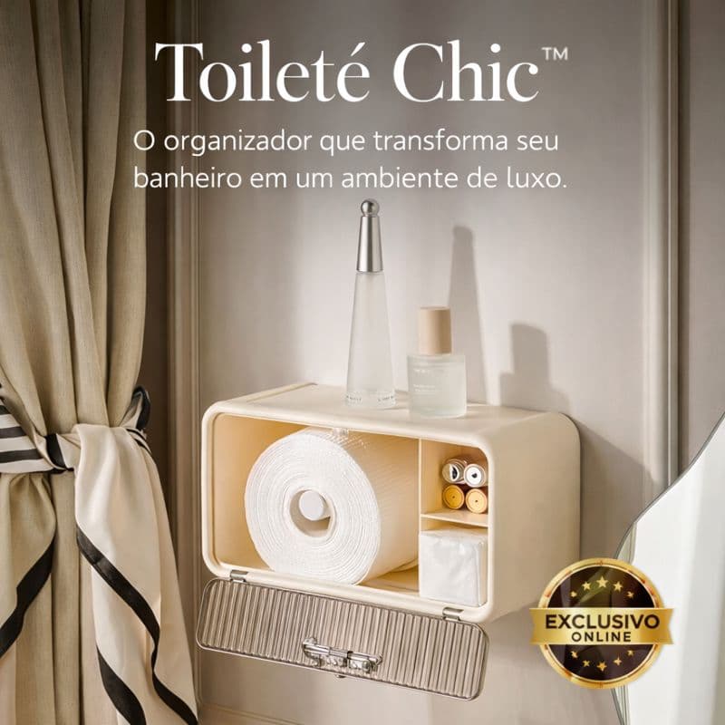 Organizador Banheiro Porta Papel Toalha Compacto Prático Creme