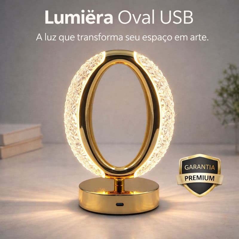 Luminaria Led Oval Mesa Usb Design Moderno Iluminacao Economica e Portatil