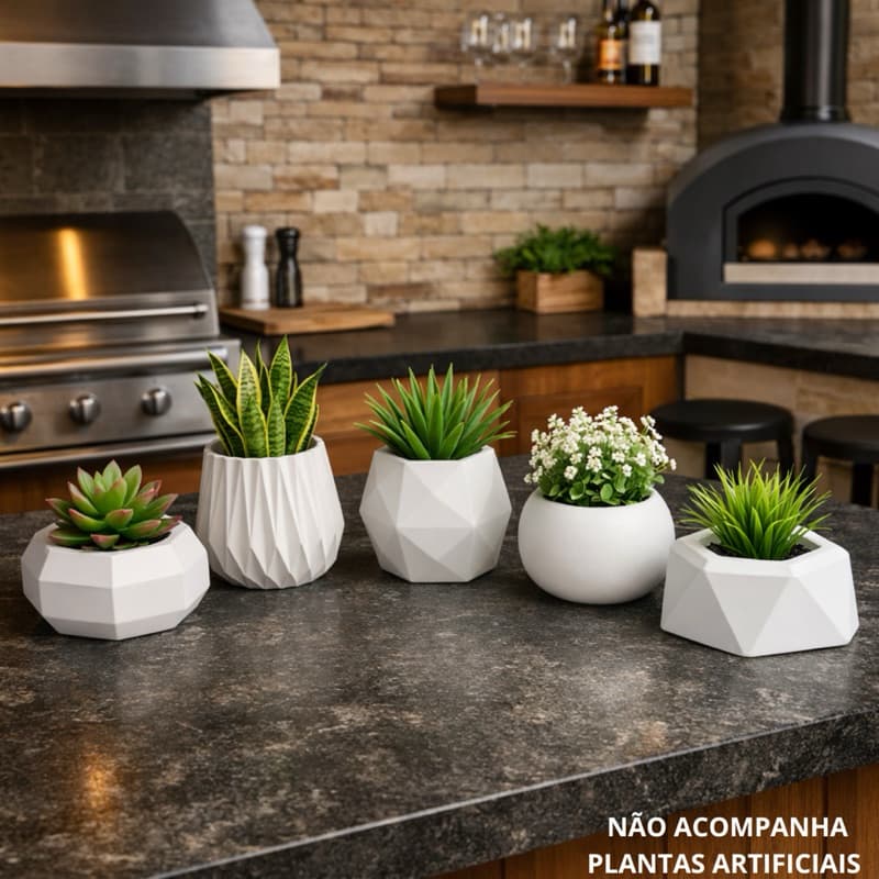 5 Vasos Decorativos Para Enfeitar Seu Ambiente - Para Suculentas, Cactus e Plantas Artificiais