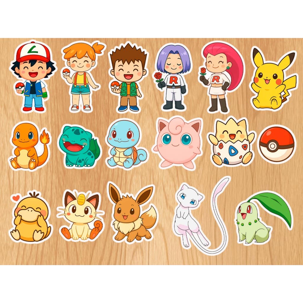 Recortes Pokémon - Topper - Aplique - Decoração Para Tubete - Latinha - Caixinha - Cupcake Festa pokemon