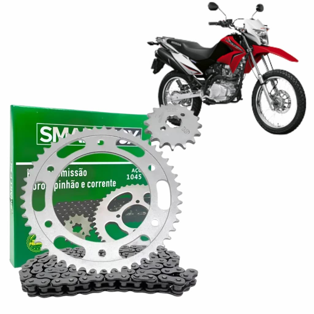 KIT RELAÇÃO TRANSMISSÃO NXR 150 BROS 2003 A 2015