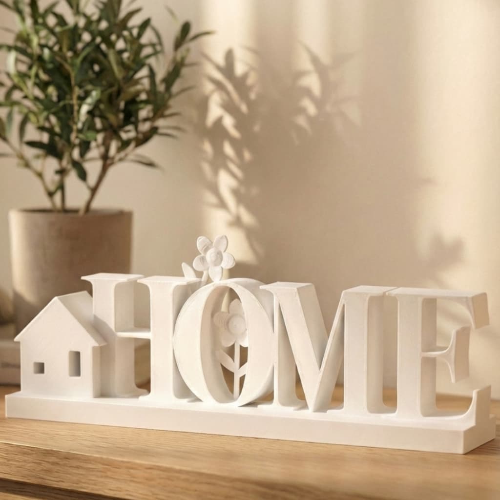 Enfeite Decorativo HOME Branco Decoração Moderna para Sala Quarto e Escritório