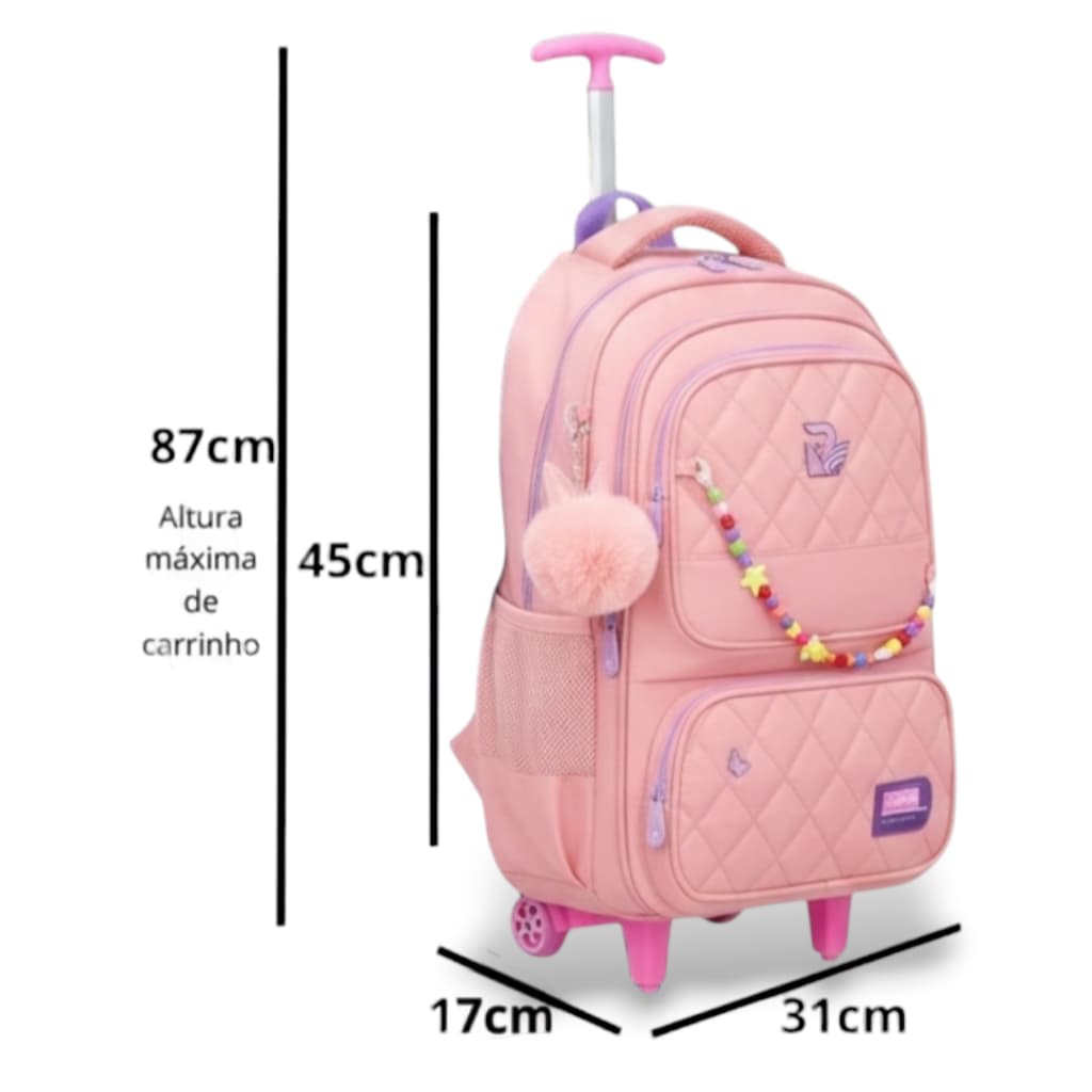 Mochila De Rodinhas Femenina Impermeavel Alta Cualidade