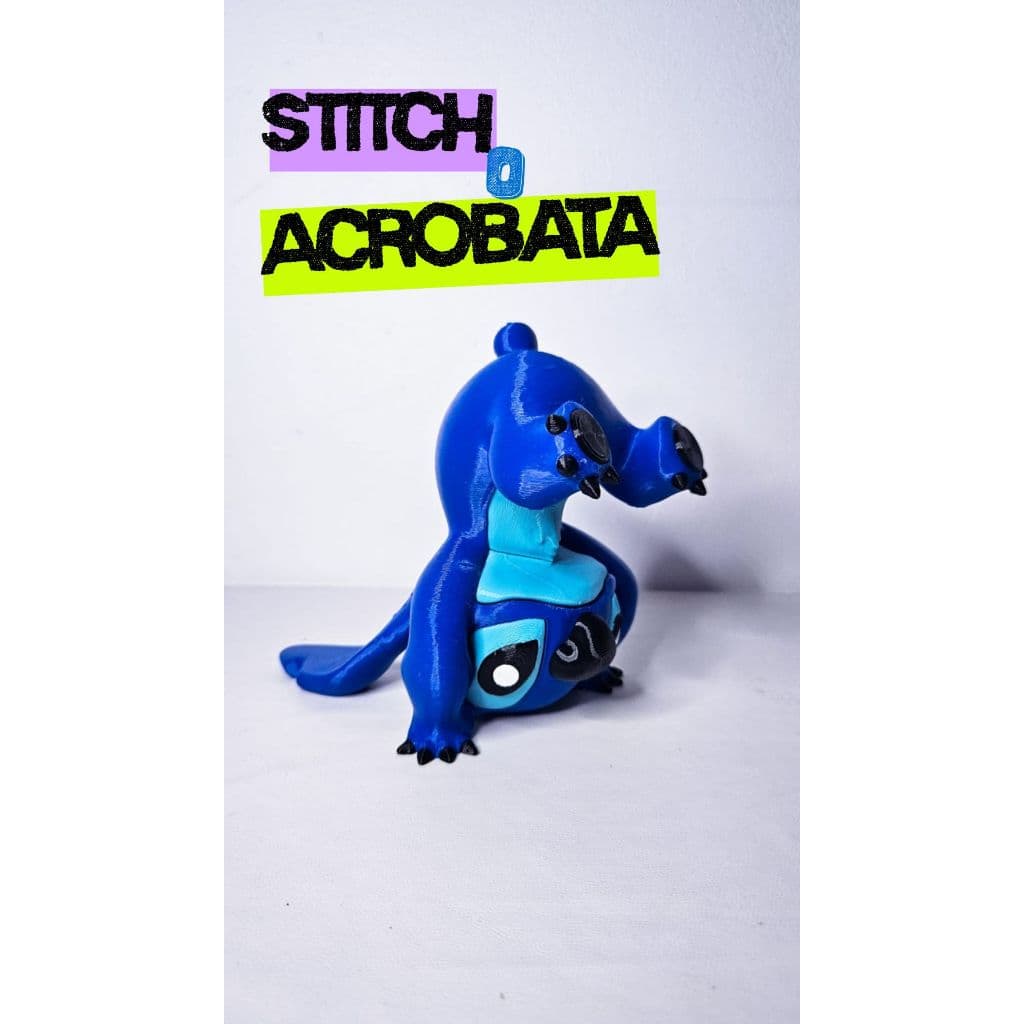 Stitch Acrobata – Boneco Decorativo Plantando Bananeira em 3D