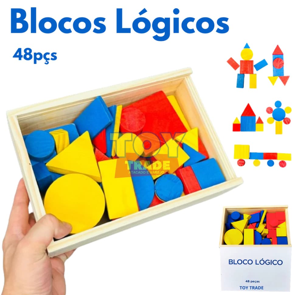 Blocos Lógicos Toy Trade – Brinquedo Educativo de Classificação e Raciocínio