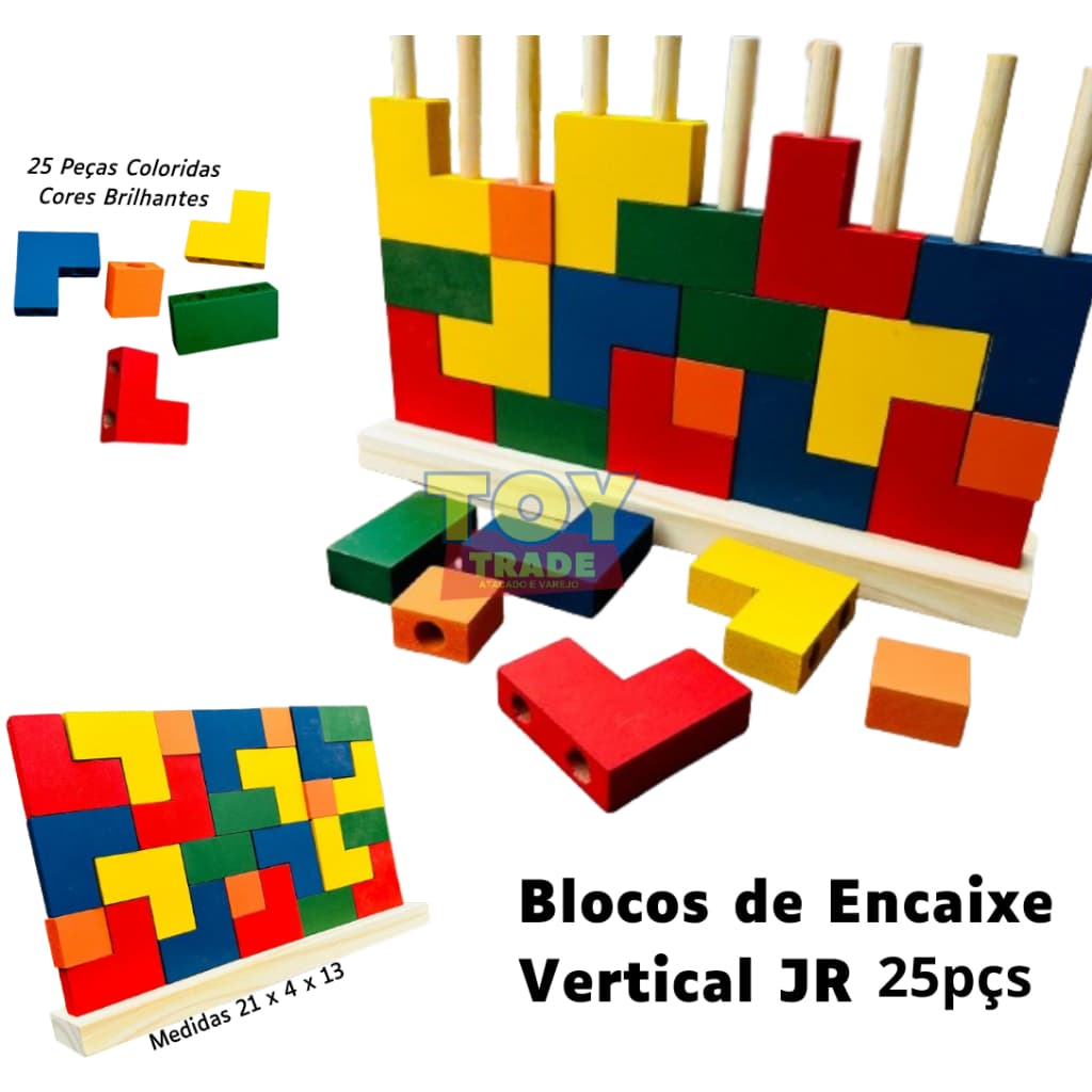 Bloco de Encaixe Vertical Jr. Toy Trade – Brinquedo Educativo Infantil