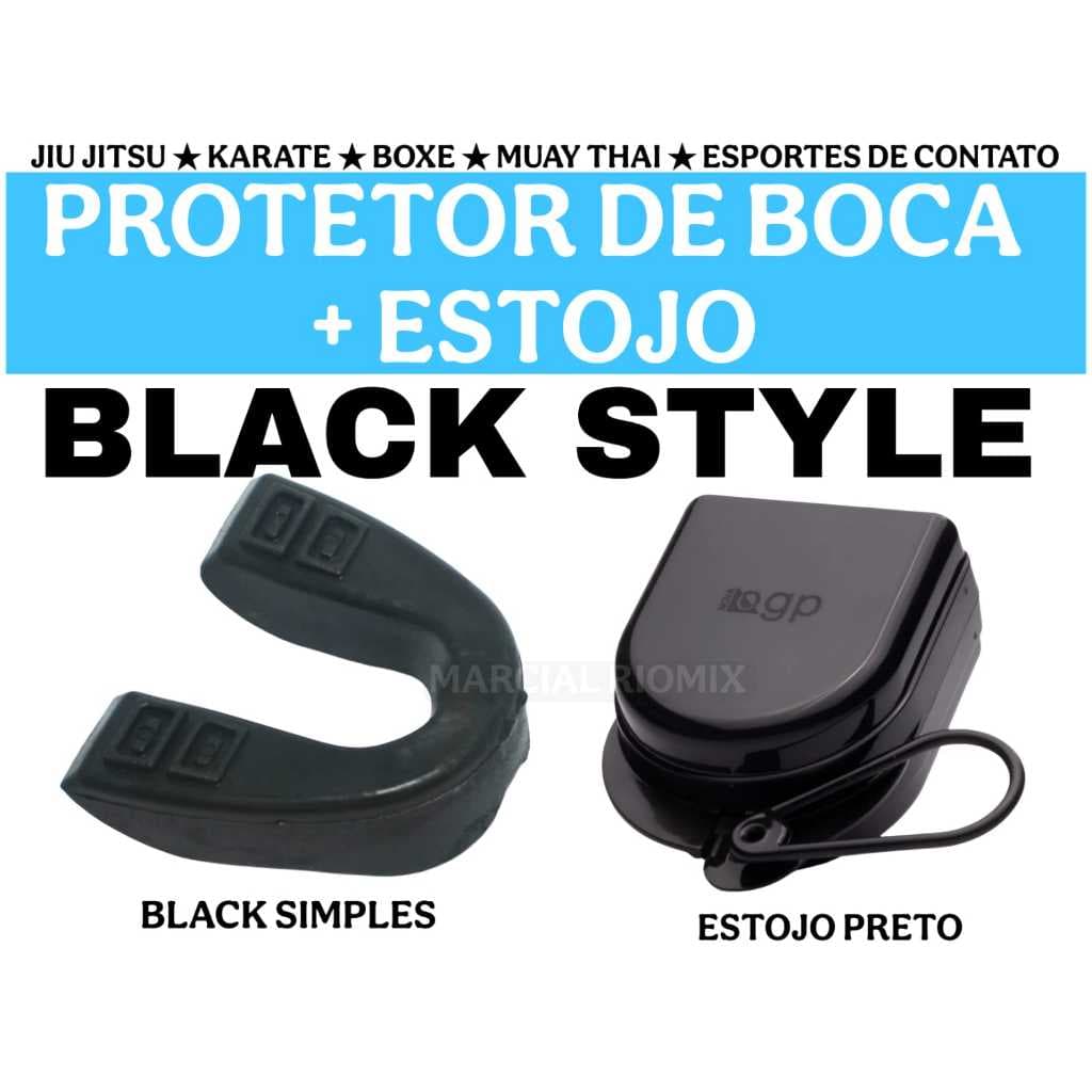 PROFISSIONAL BLACK PROTECTOR - PROTETOR DE BOCA PRETO COM ESTOJO - SIMPLES OU DUPLO